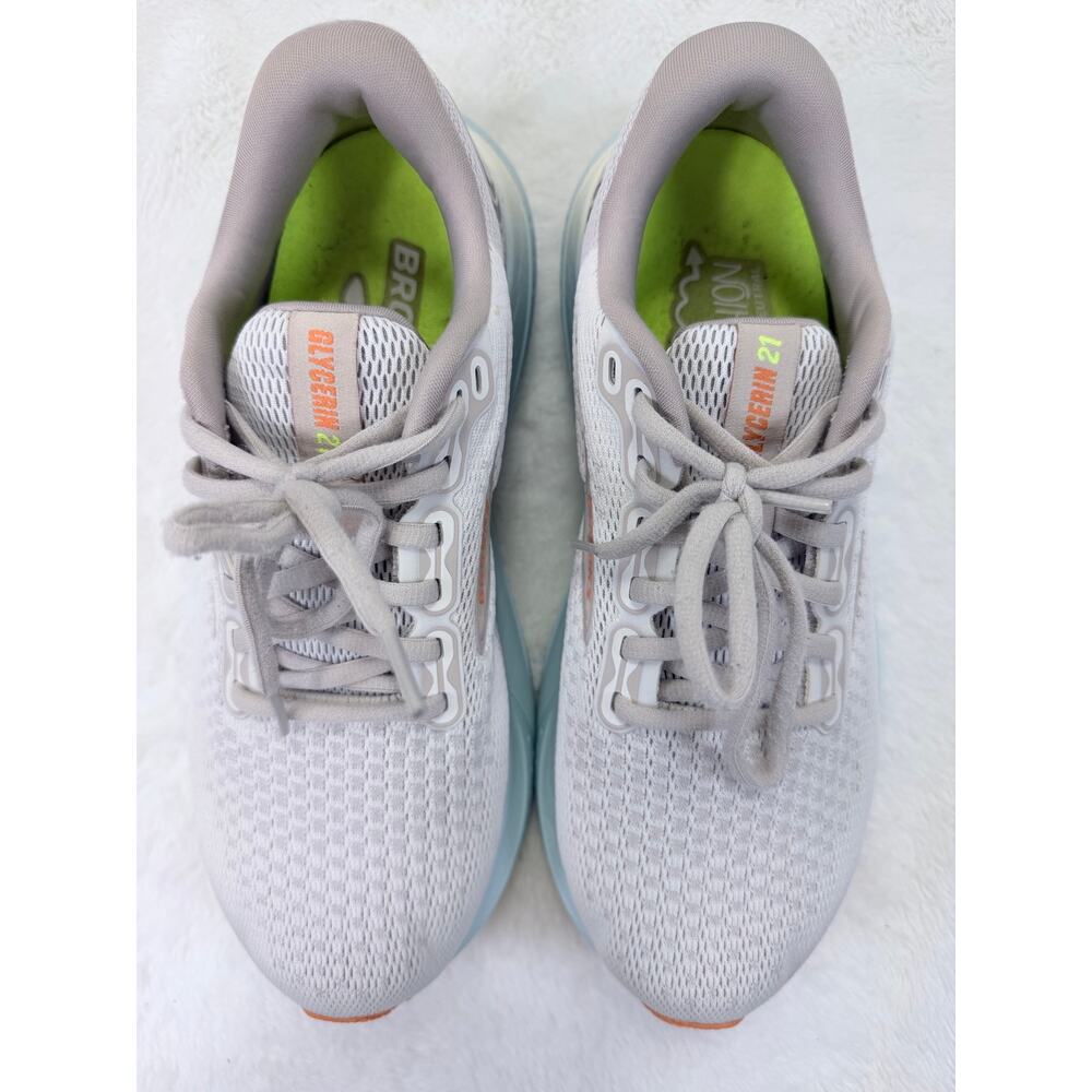 Brooks Glycerin 21 Womens Running Shoes Coconut Aqua Size 8 Wide Sneaker - Picture 8 of 10